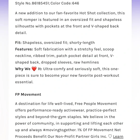 ❌SOLD!❌ NEW! FREE PEOPLE MOVEMENT MEDIUM Hot Shot Tee Romper PINK LEMONADE Short - Picture 9 of 17